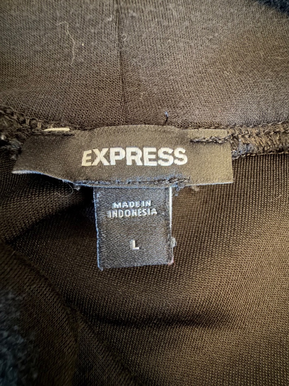 Express Women's Black Hoodie Sweatshirt Dress Minimalist Neutral, Size Large - Picture 5 of 8